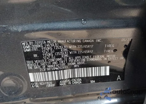 2021 Toyota Rav4 Le from USA, damaged, VIN 2T3F1RFVXMW202893